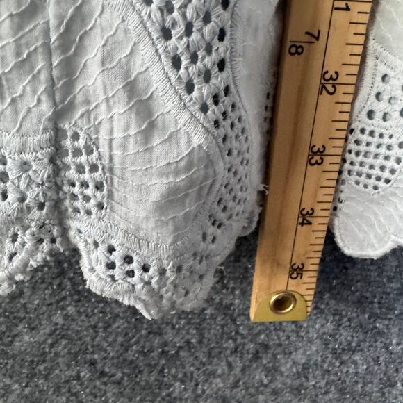 Jakes Dress Women 38 US 8 Light Blue Eyelet Floral Cottagecore Mini Wedding - Picture 8 of 12